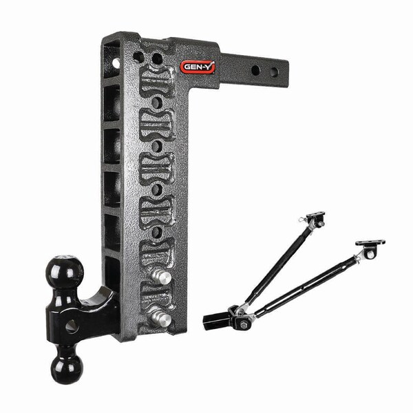 Gen-Y Hitch MEGA-DUTY 2 Shank 15 Drop 2K TW 16K Hitch & GH-051 Dual-Ball & GH-0100 Stabilizer Kit GH-517 - main